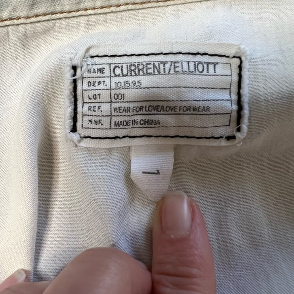 Current/Elliot Distressed Stone Washed “The Perfect Shirt” - Picture 5 of 6